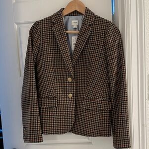 J. Crew Women's Houndstooth Blazer - Black and Brown